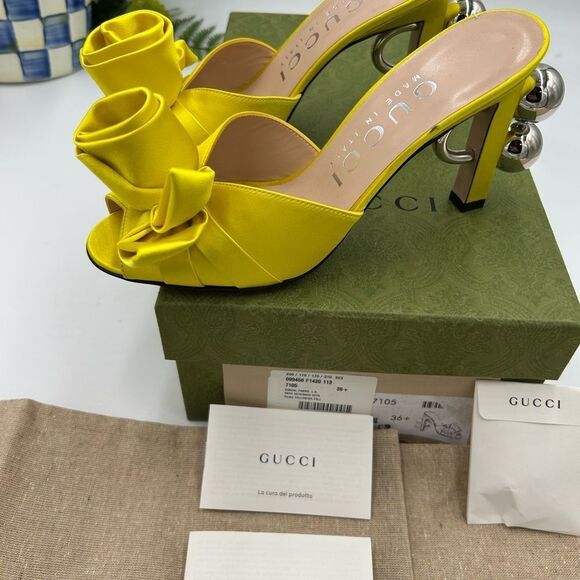 Women’s Gucci satin sandals size 36.5 made in Italy - Picture 6 of 8